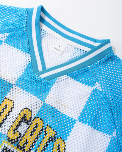 Varsity Checkerboard Mesh Jersey | LCDEGO Streetwear