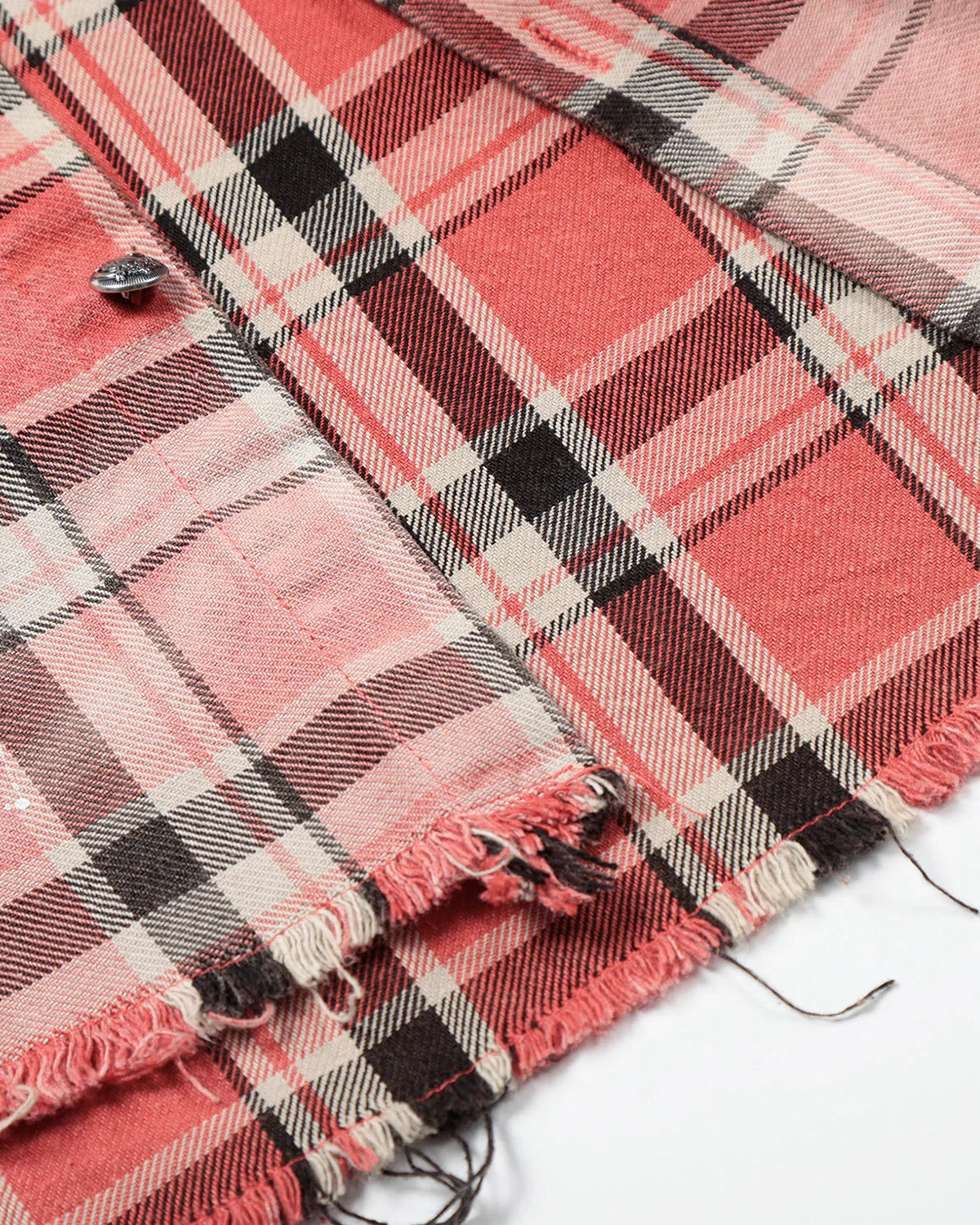 Distressed Gradient Plaid Shirt | LCDEGO Streetwear