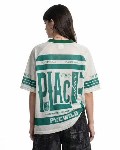 Oversized Letter Mesh Jersey | LCDEGO Streetwear