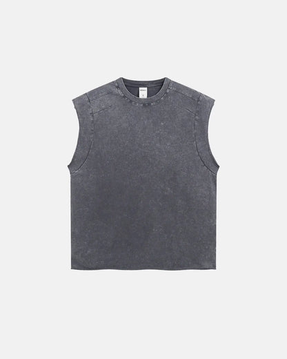 Stitching  Acid Wash Tank Tops  | LCDEGO Streetwear