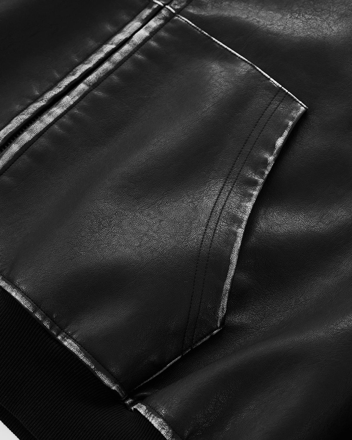 Faux Leather Hooded Bomber Jacket| LCDEGO Streetwear