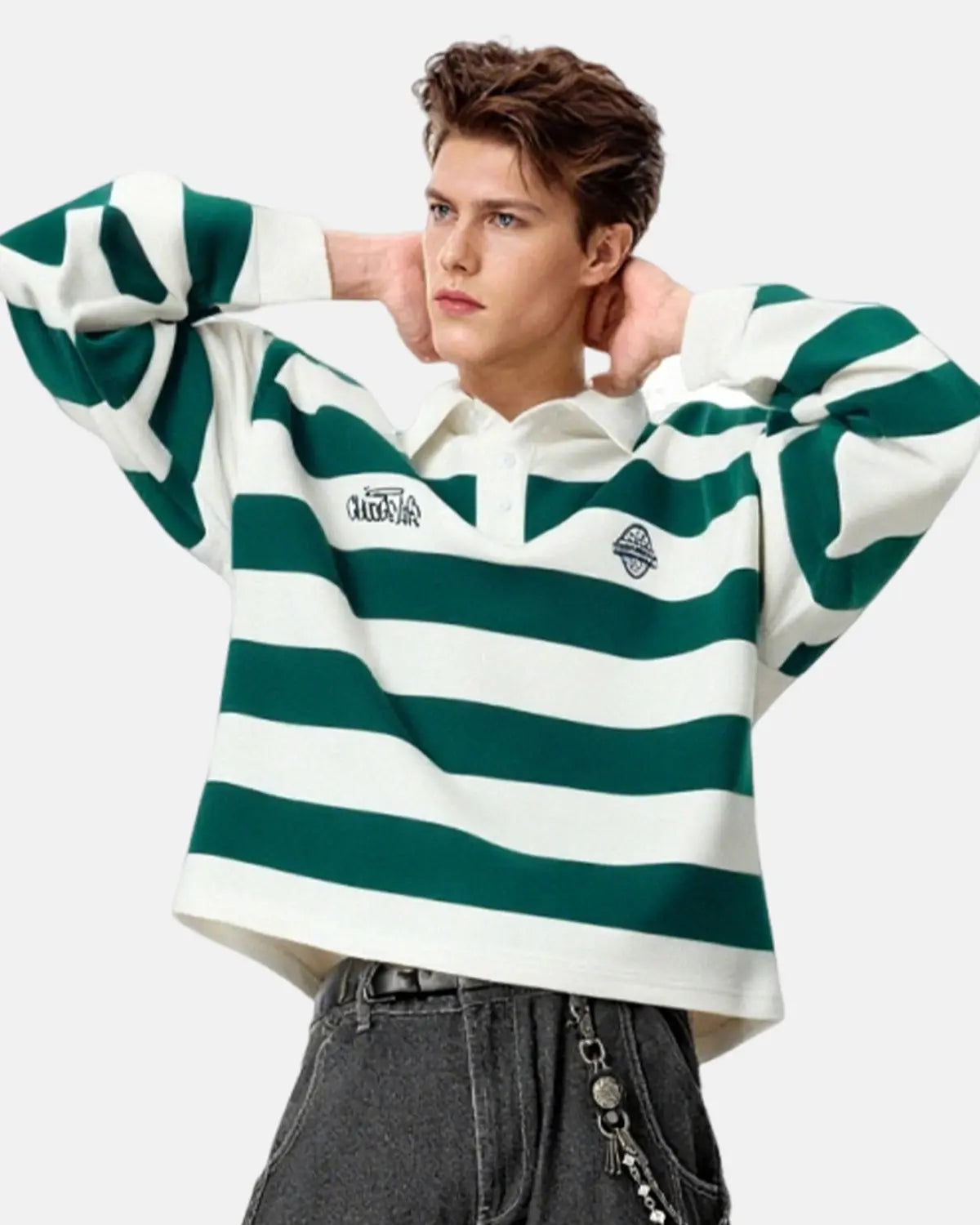 Green Rugby Polo Shirt | LCDEGO Streetwear