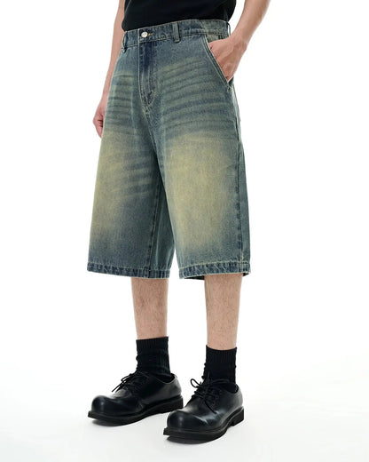 Retro Washed Denim Shorts | LCDEGO Streetwear