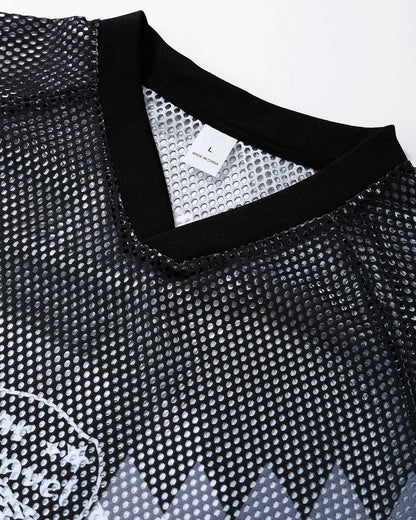 Graphic Mesh Oversized Jersey | LCDEGO Streetwear