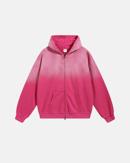 LCDEGO Monkey Wash French Terry Zip Up Hoodies