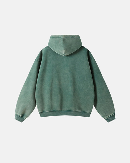 LCDEGO Vintage Washed Zip Up Hoodie