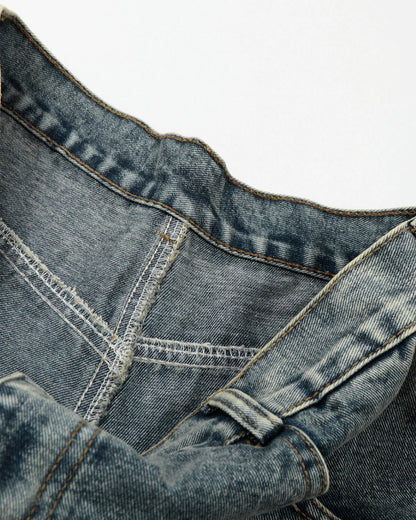 Floral Embroidered Long Baggy Jorts | LCDEGO Streetwear