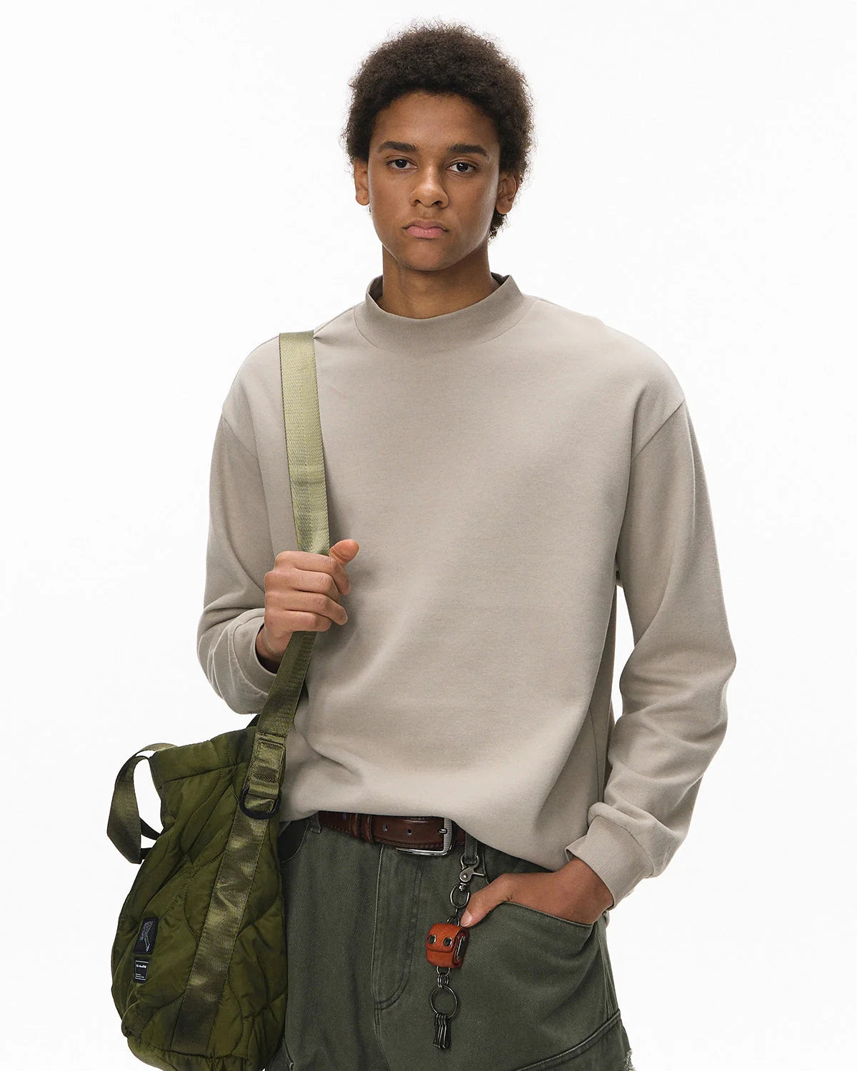 Soft Touch Mock Neck Sweatshirts | LCDEGO Streetwear