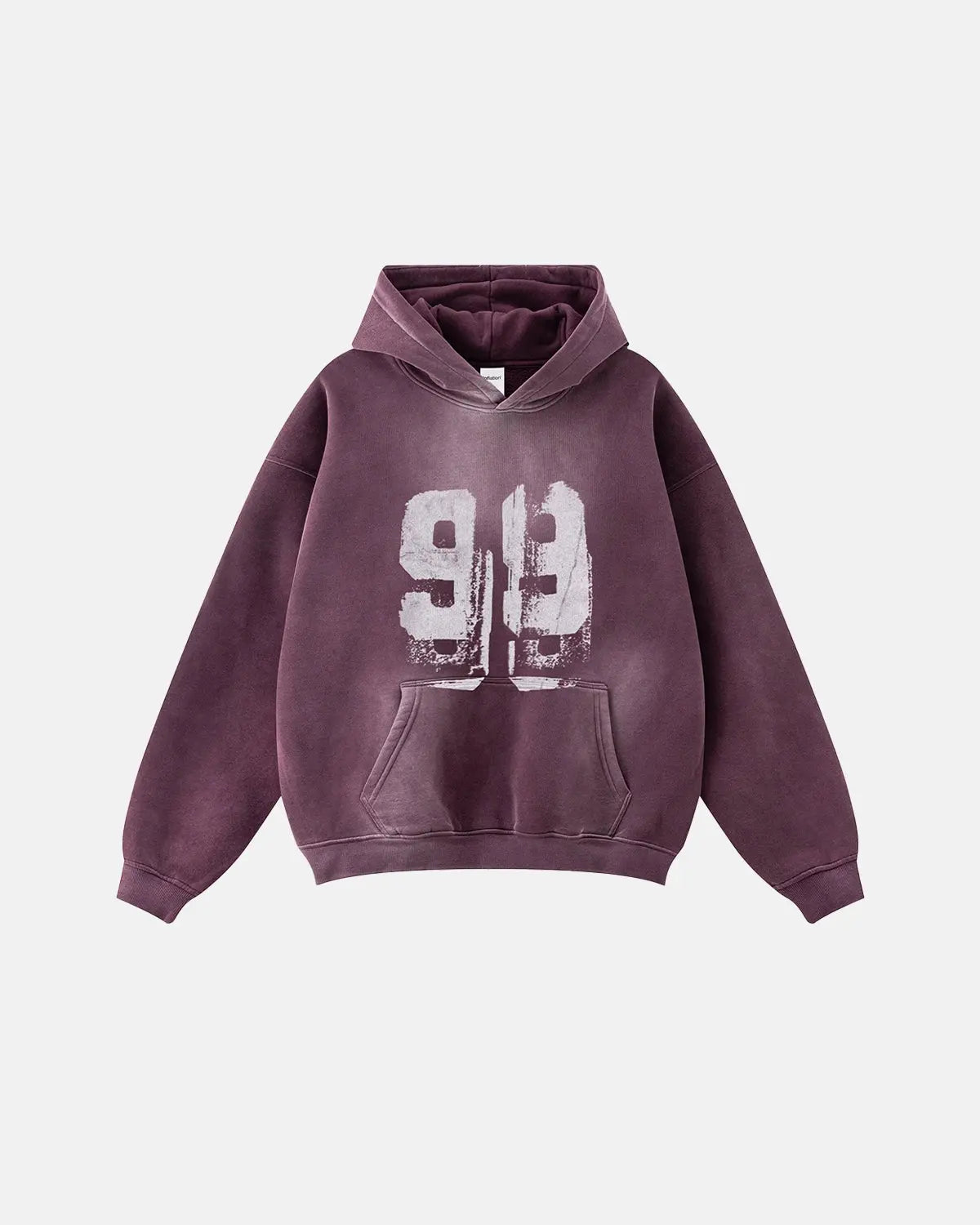 Graffiti Print Washed Fleece hoodie | LCDEGO Streetwear