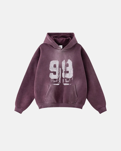 Graffiti Print Washed Fleece hoodie | LCDEGO Streetwear