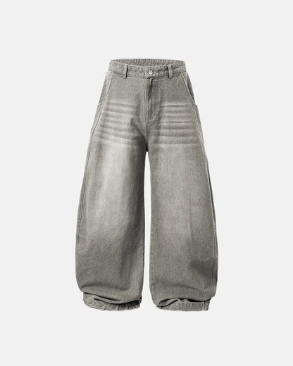 LCDEGO Washed Barrel Baggy Jeans