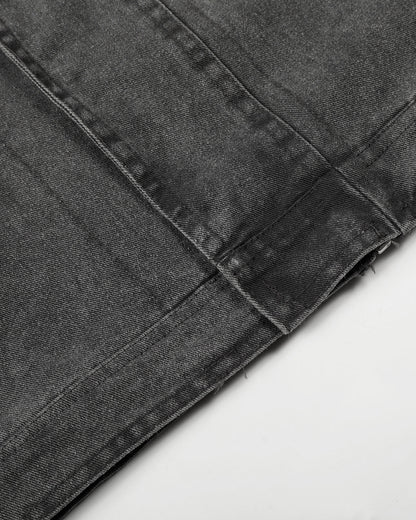 Washed Cross Applique Cargo Jacket | LCDEGO Streetwear