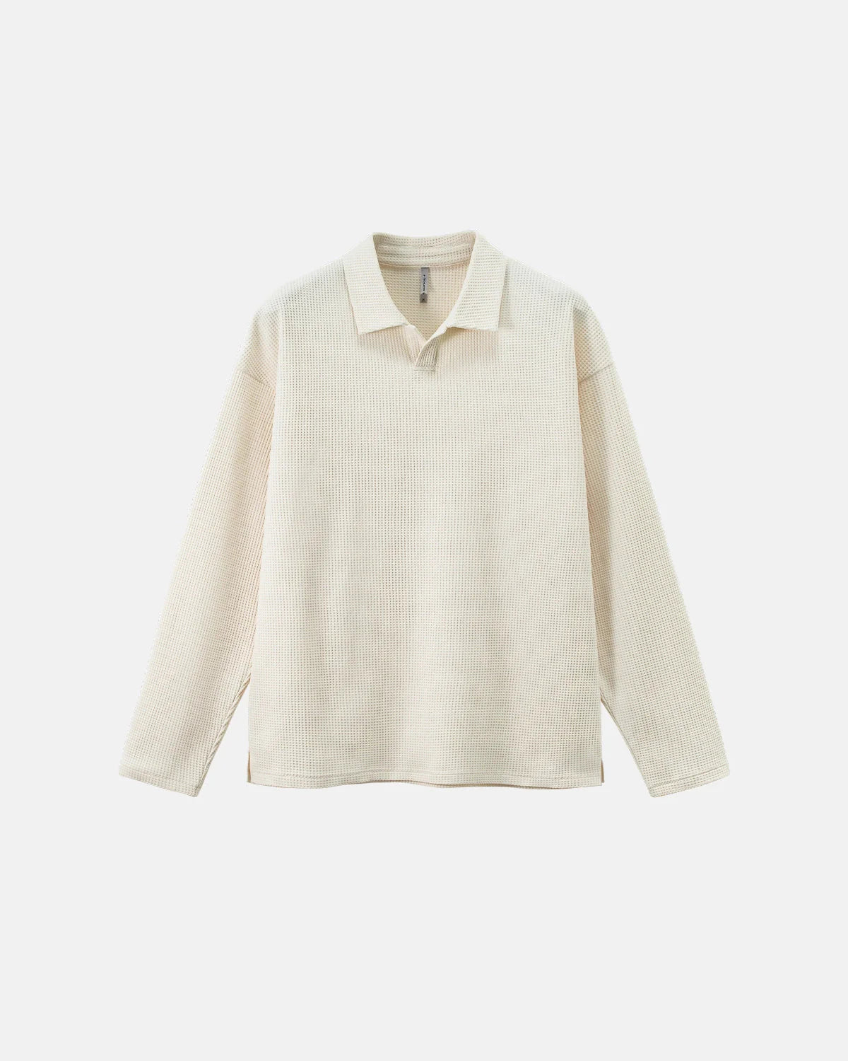 Waffle Long Sleeve Polo Shirts | LCDEGO Streetwear