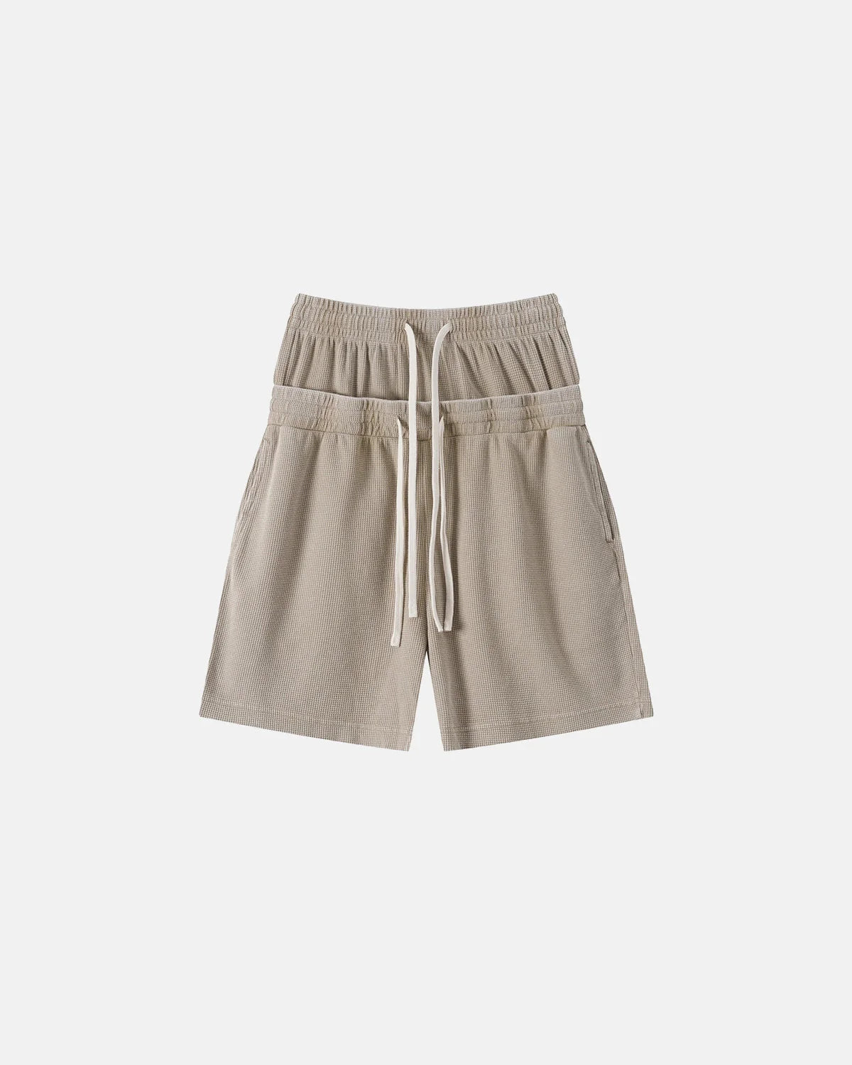 Double Waist Acid Wash Waffle Shorts | LCDEGO Streetwear