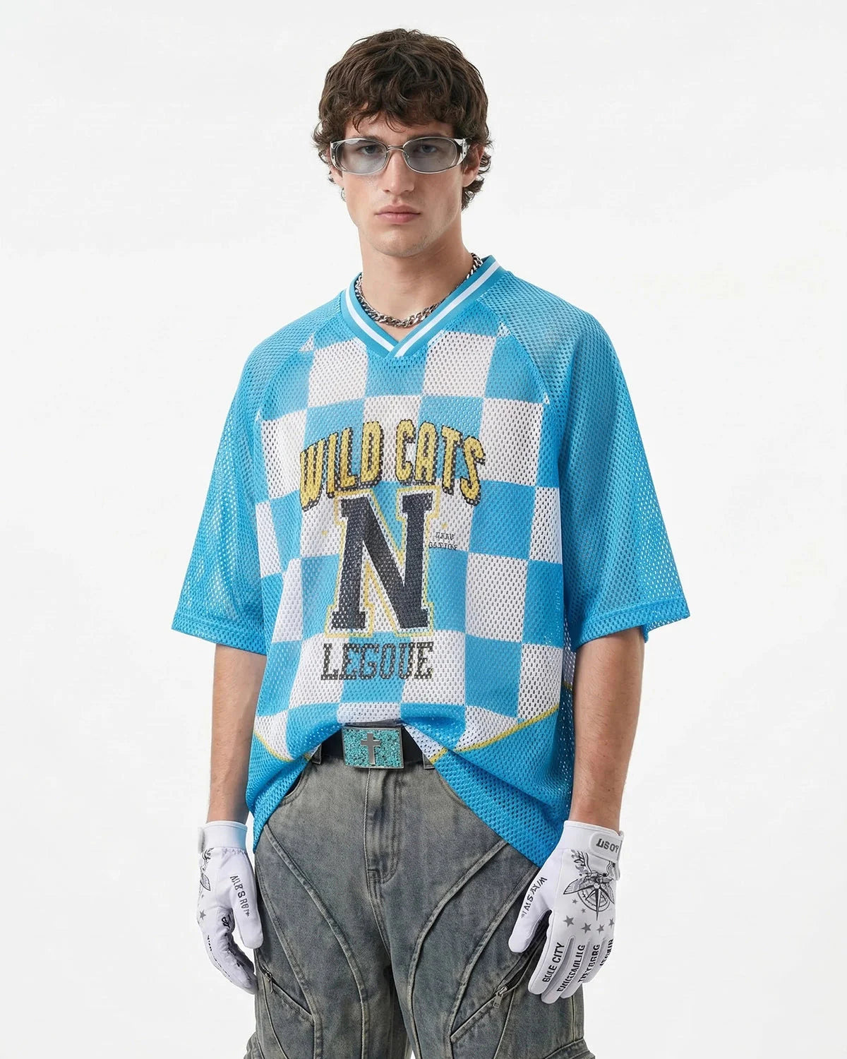 Varsity Checkerboard Mesh Jersey | LCDEGO Streetwear