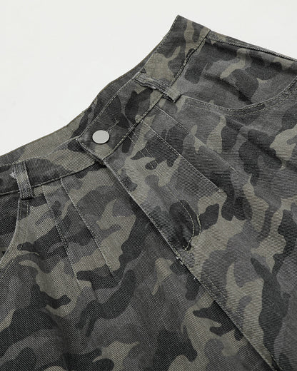 Embroidered Camo Cargo Shorts | LCDEGO Streetwear