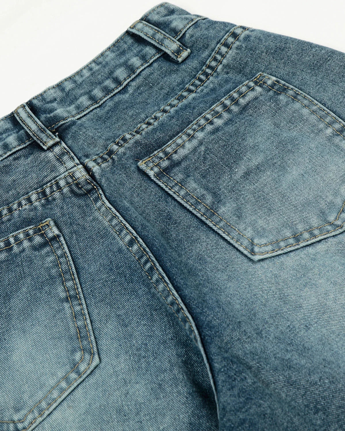 Acid Washed Star Embroidered Barrel Jeans | LCDEGO Streetwear