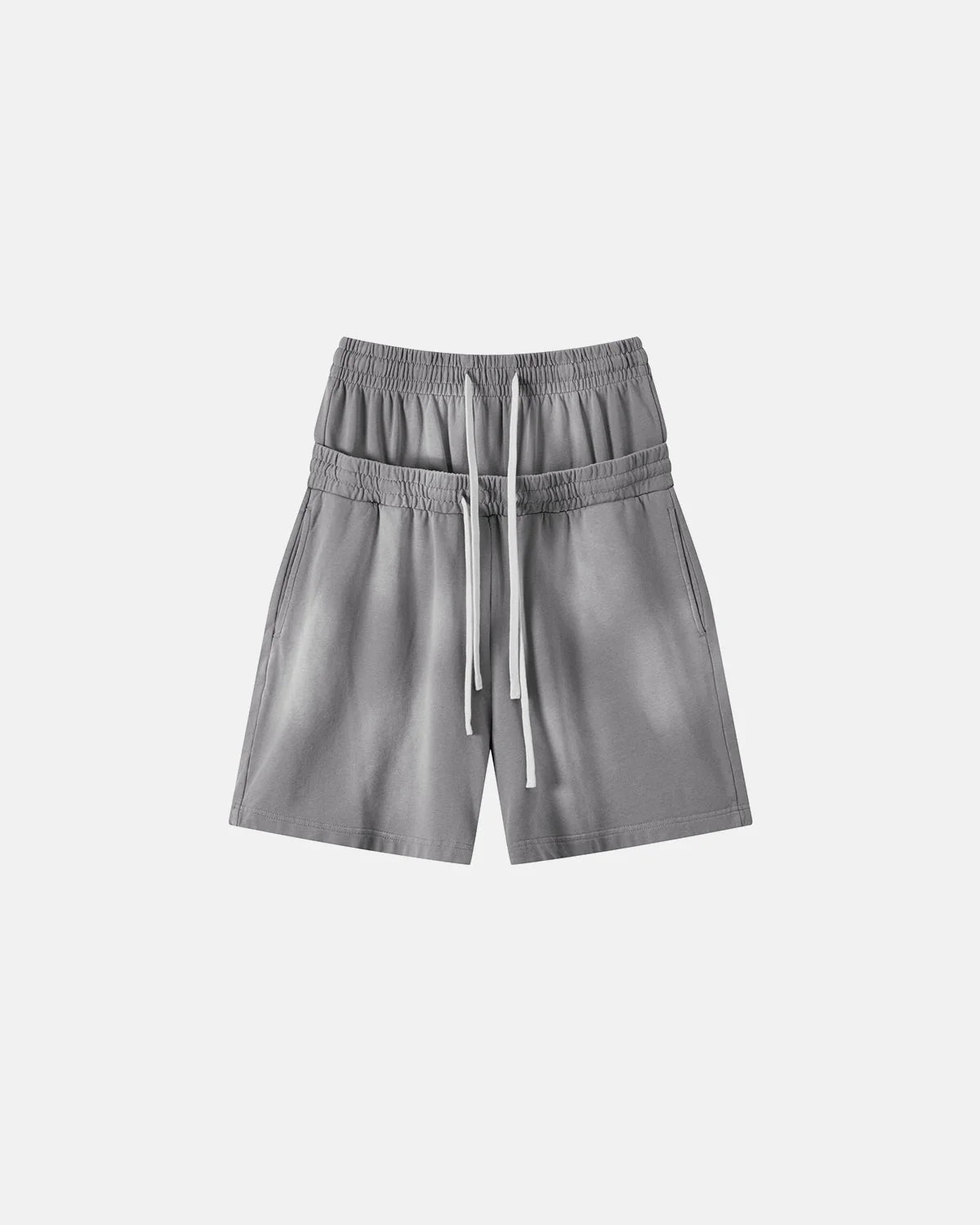 Double Waist Monkey Wash Sweat Shorts | LCDEGO Streetwear