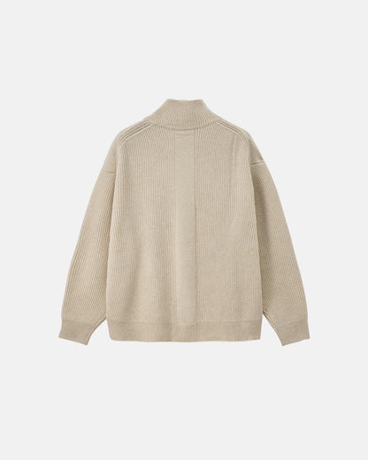 Quarter Zip Up Mock Neck Sweaters | LCDEGO Streetwear