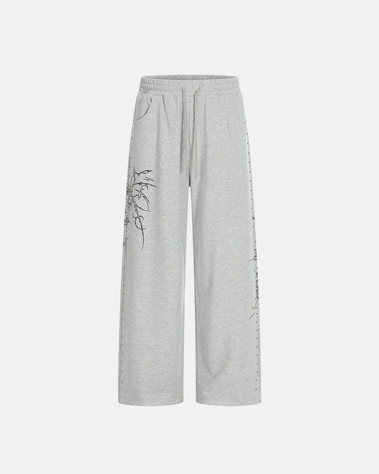 Studded Print Straight-Leg Sweatpants | LCDEGO Streetwear