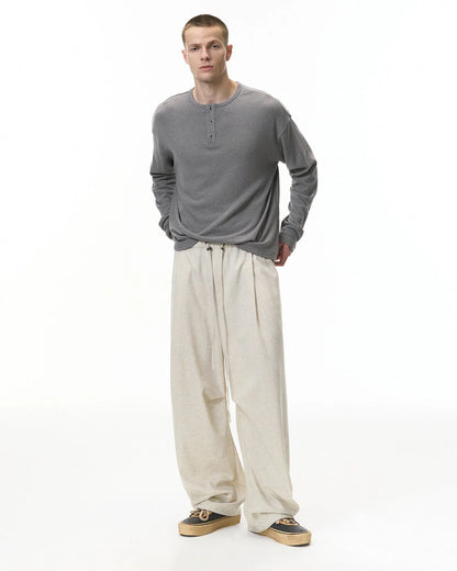 Cotton Linen Wide-leg Pants | LCDEGO Streetwear