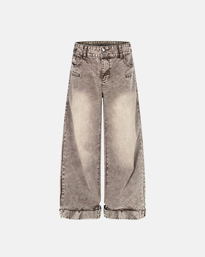 Retro Washed Wide Leg Baggy Jeans | LCDEGO Streetwear
