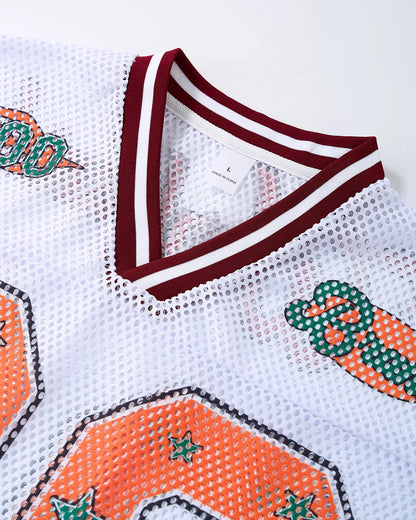 Star Graphic Mesh Football Jersey | LCDEGO Streetwear