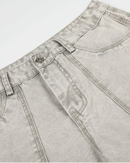 Vintage Washed Baggy Utility Jeans | LCDEGO Streetwear