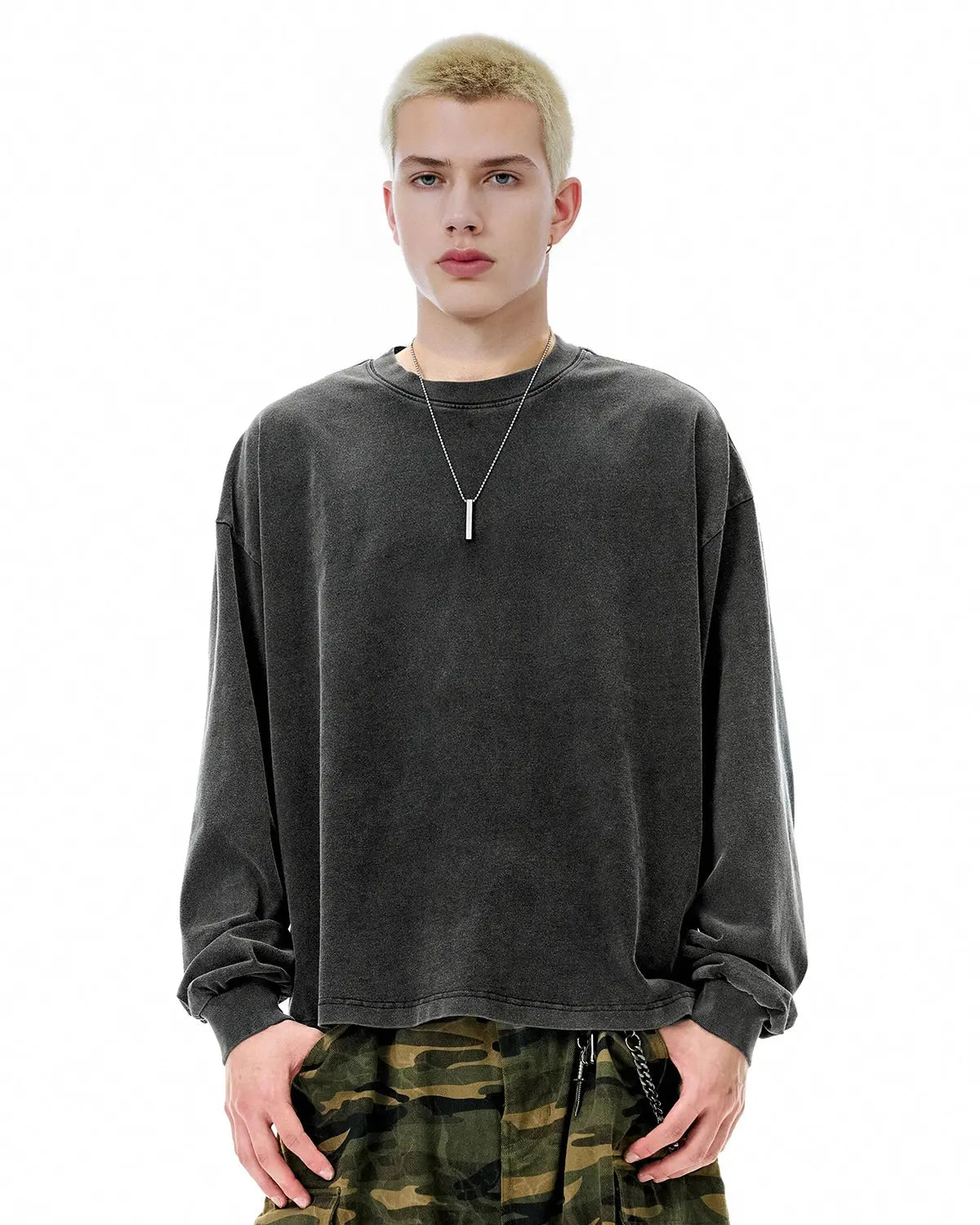 Distressed Washed Long Sleeve Tees | LCDEGO Streetwear