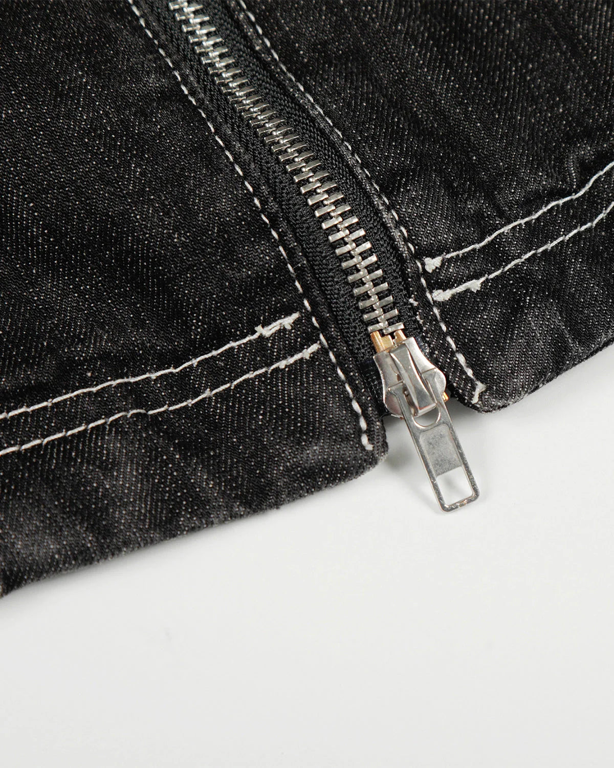 Stand Collar Raw Clasp Denim Jacket | LCDEGO Streetwear