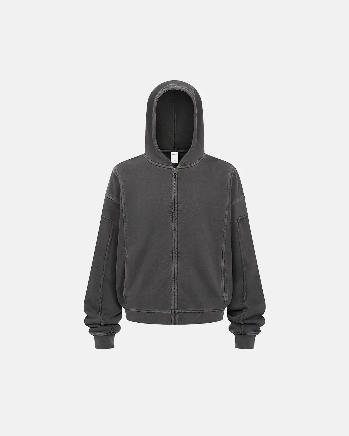 Acid Wash Stitching Zip Up Hoodies | LCDEGO Streetwear