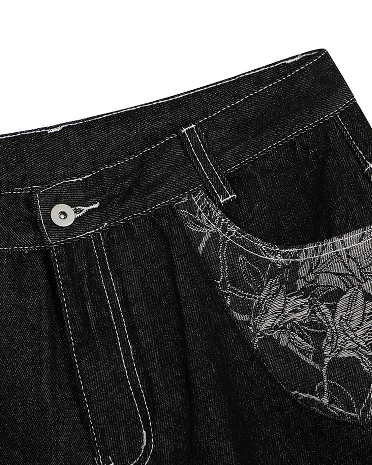 streetwear jorts with longline silhouette and textured stitching
