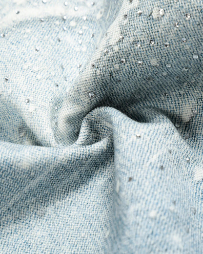 Rhinestone Lightning Baggy Barrel Jeans | LCDEGO Streetwear