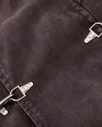 Washed Clasp Fireman Hooded Denim Jacket | LCDEGO Streetwear