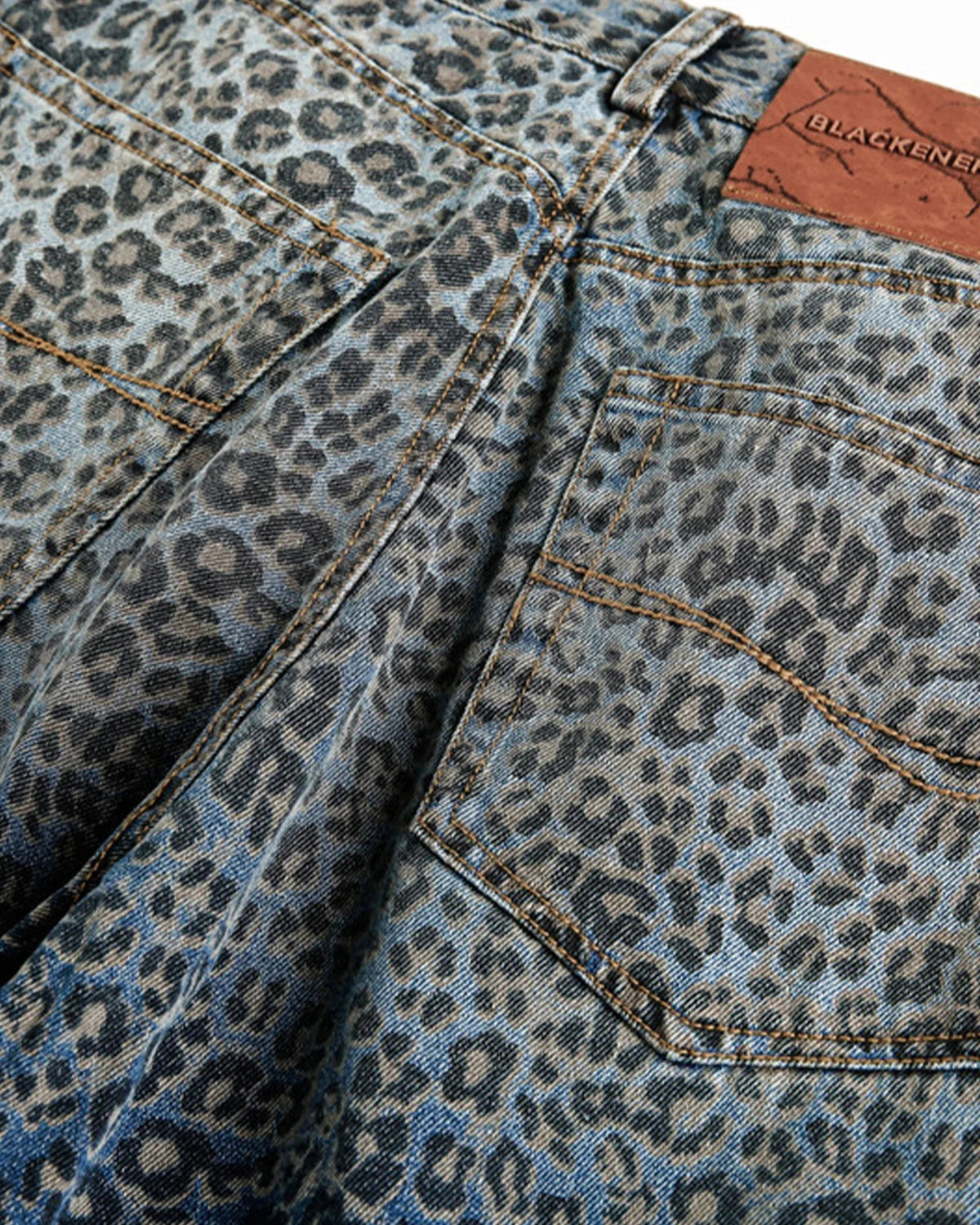 Vintage Leopard Print Barrel Jeans | LCDEGO Streetwear