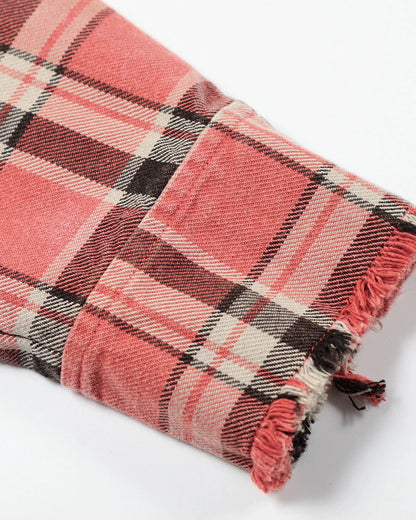 Distressed Gradient Plaid Shirt | LCDEGO Streetwear
