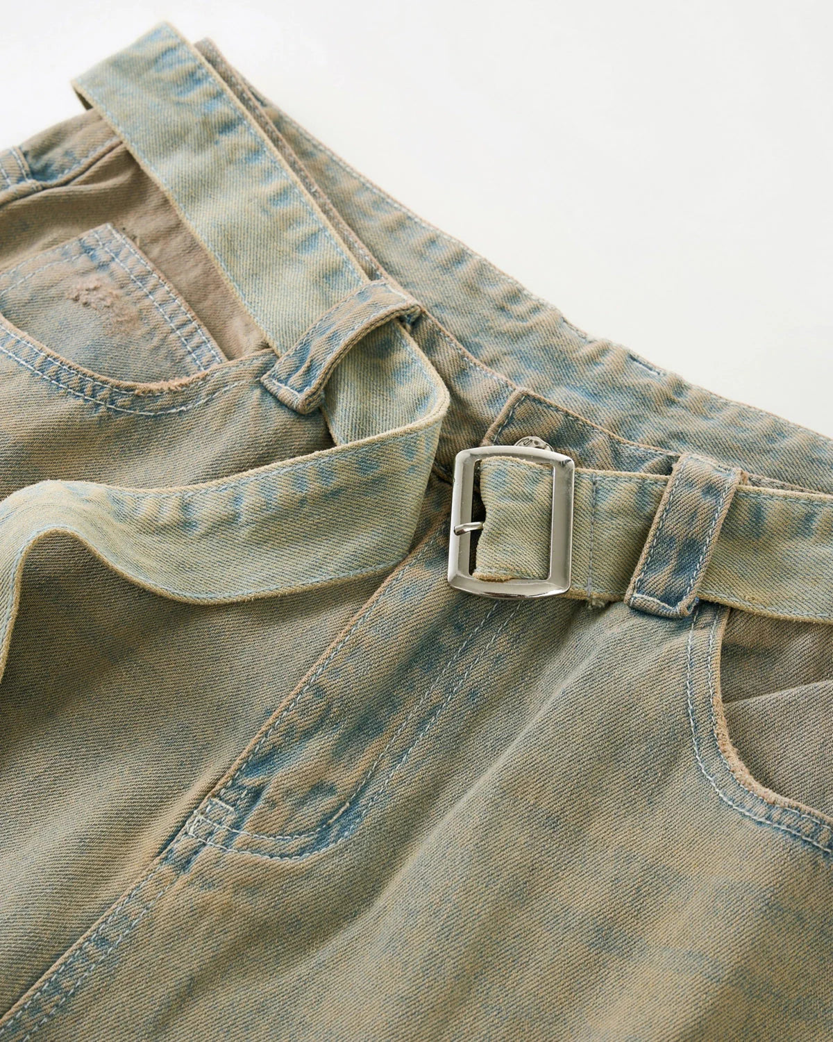 Beaded Studded Washed Baggy Jeans | LCDEGO Streetwear