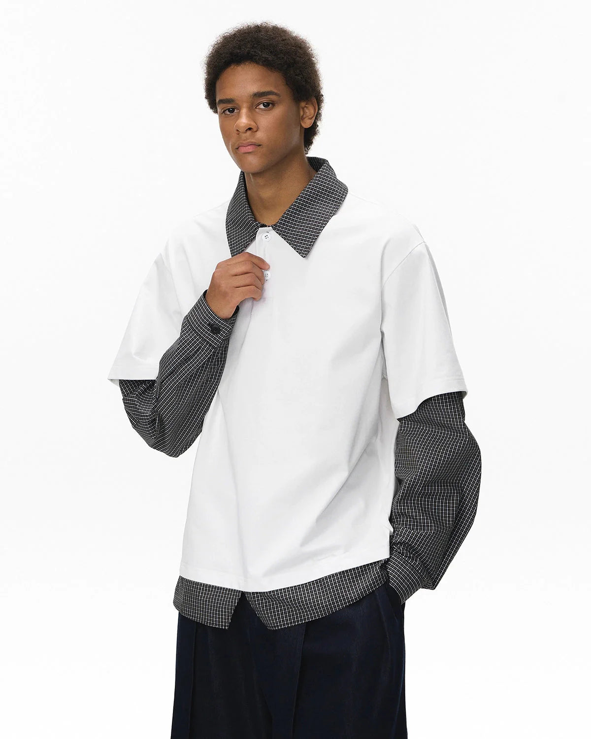 Plaid Patchwork Preppy Tees | LCDEGO Streetwear