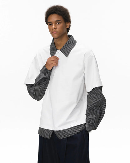 Plaid Patchwork Preppy Tees | LCDEGO Streetwear