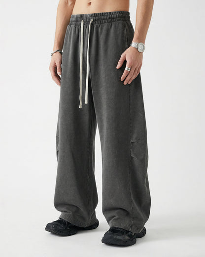 Distressed Acid Washed Barrel Sweatpant | LCDEGO Streetwear
