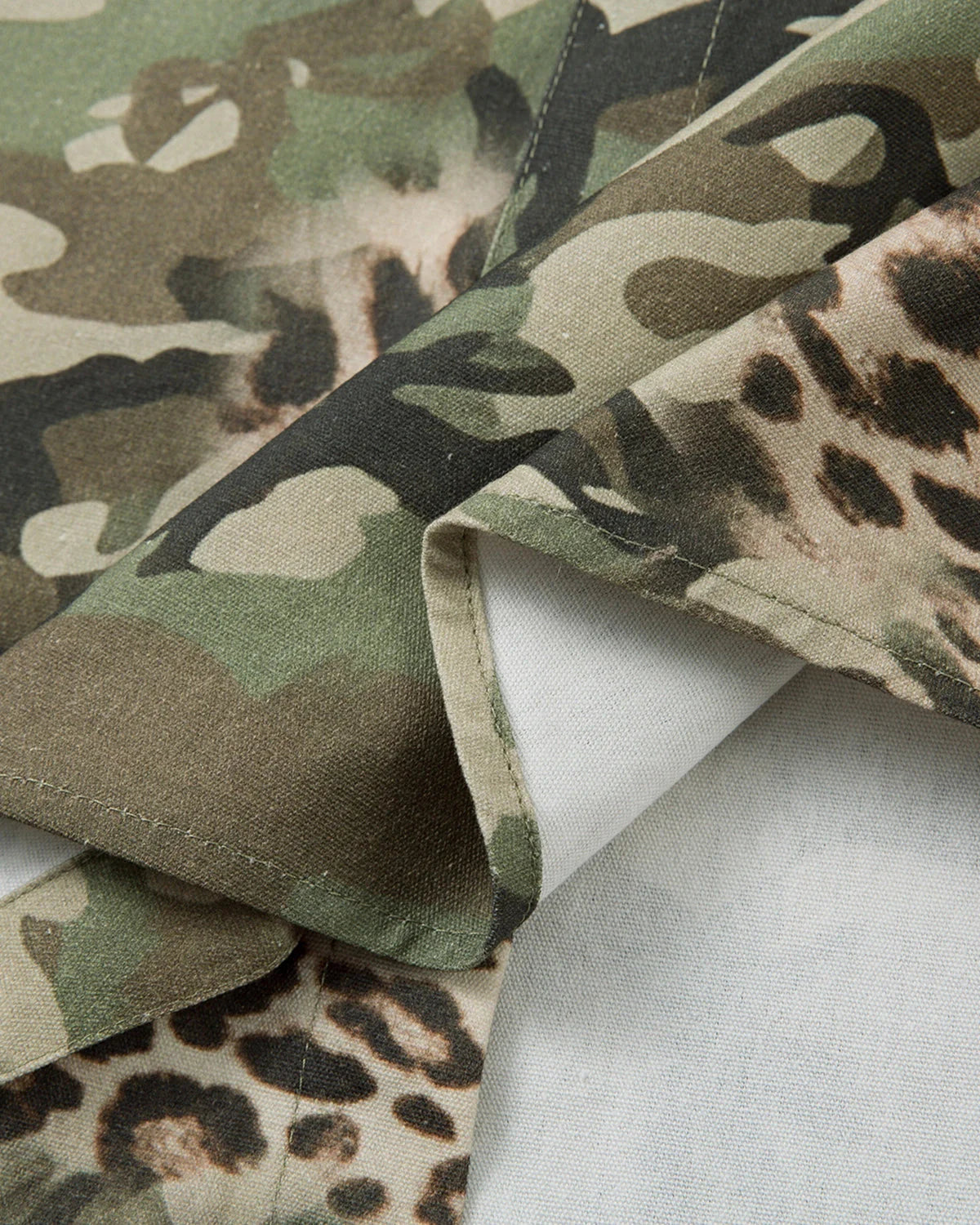 Camo Patchwork Double-Layer Shirt | LCDEGO Streetwear