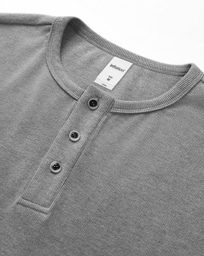 Henley Collar Long Sleeve Tees | LCDEGO Streetwear