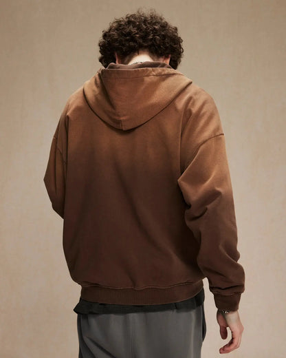 LCDEGO Monkey Wash French Terry Zip Up Hoodies