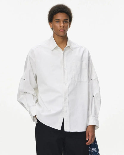 Acid Wash Cargo Shirt Jacket | LCDEGO Streetwear