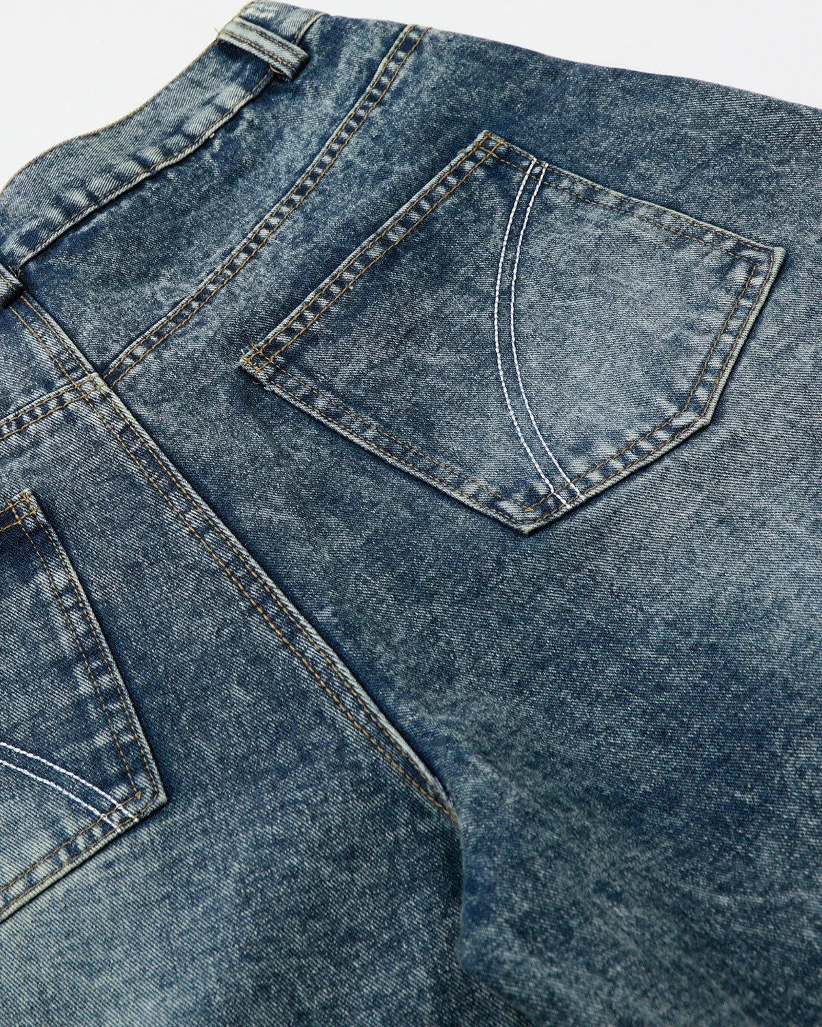 Studded Washed Long Baggy Jorts | LCDEGO Streetwear