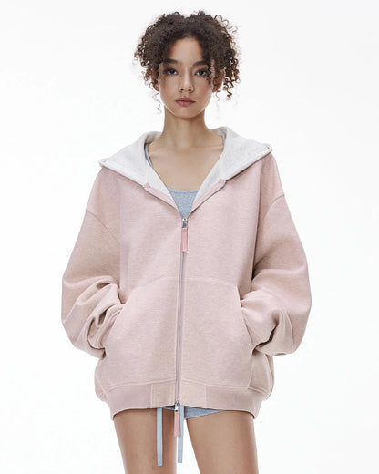 Contrast Color Liner Comfy Zip Up Hoodies | LCDEGO Streetwear