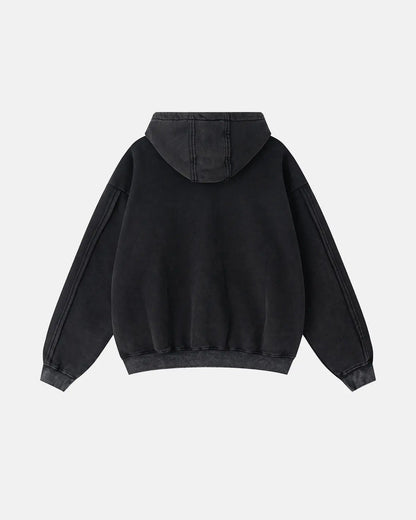 Acid Wash Double Zip Up Hoodies | LCDEGO Streetwear