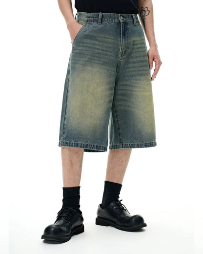 Retro Washed Denim Shorts | LCDEGO Streetwear