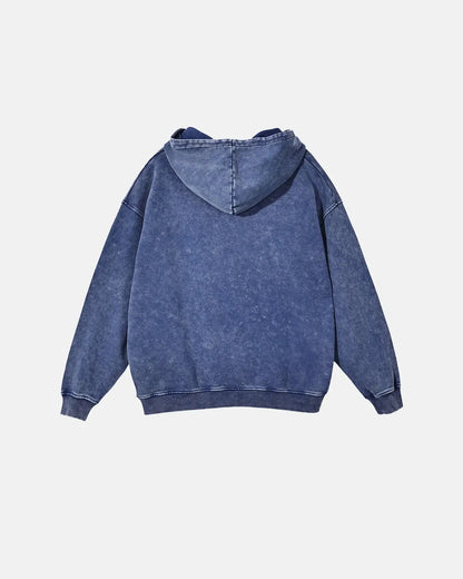 French Terry Washed Distressed Hoodies | LCDEGO Streetwear