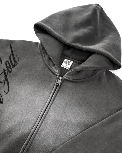 Acid Wash Zip Up Hoodies | LCDEGO Streetwear
